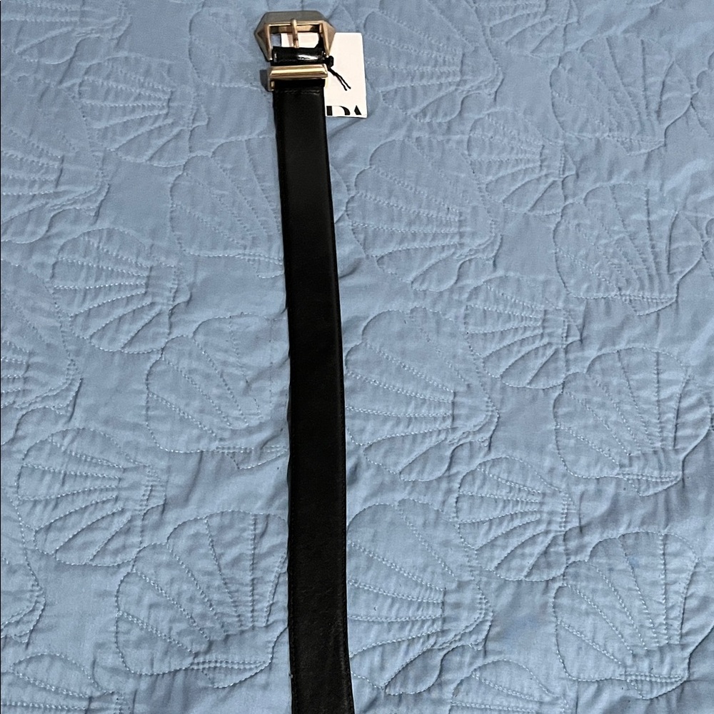 Zara Black Belt with Silver Buckle
